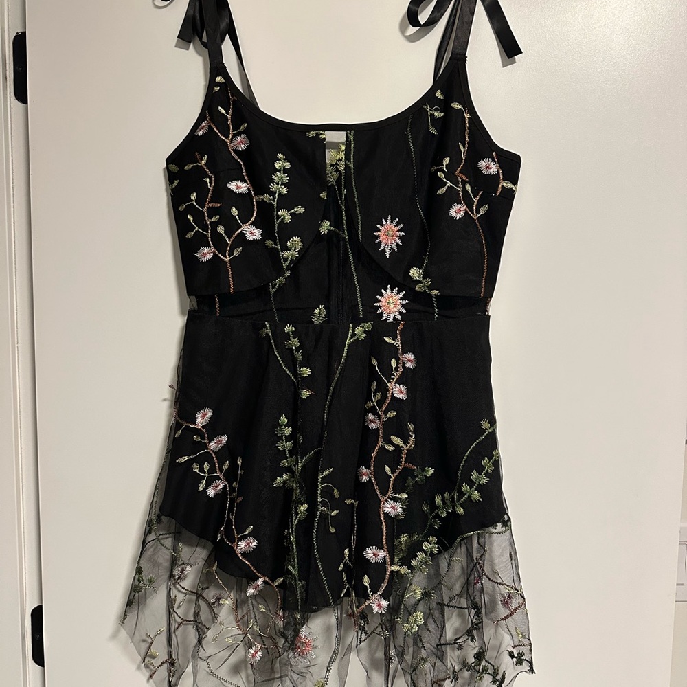 iHeartRaves Lace Flowerfield Pixi cut Mesh Dress Rave Festival Outfit